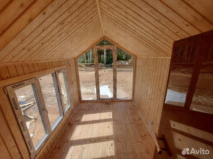 Каркасная баня с печкой под ключ