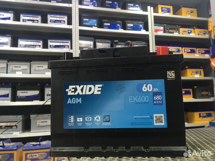 Аккумулятор 60Ач Exide EK600 AGM