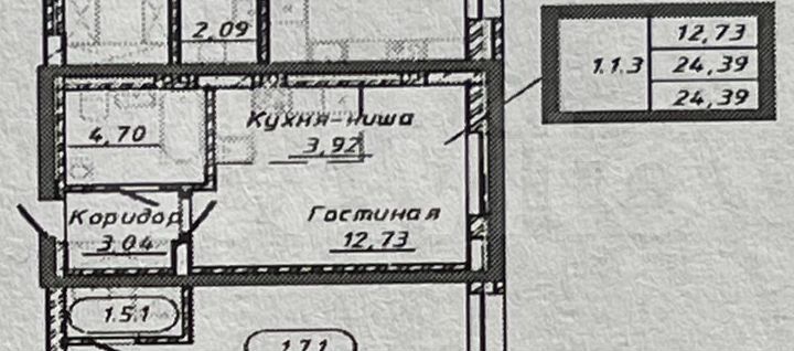Квартира-студия, 24,4 м², 1/9 эт.