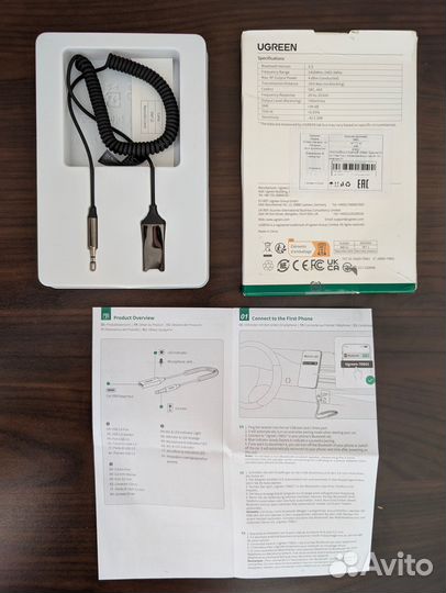 Aвтомобильный Bluetooth AUX адаптер, ресивер 3,5mm