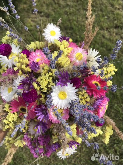 Букет из сухоцветов: лаванда, статица