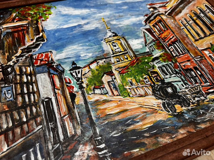 Картина городской пейзаж в рамке