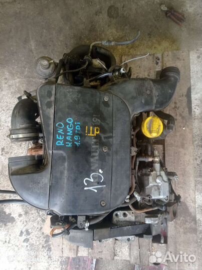 Двигатель в с боре Рено Канго 1,9 TDI c98-05г F9Q
