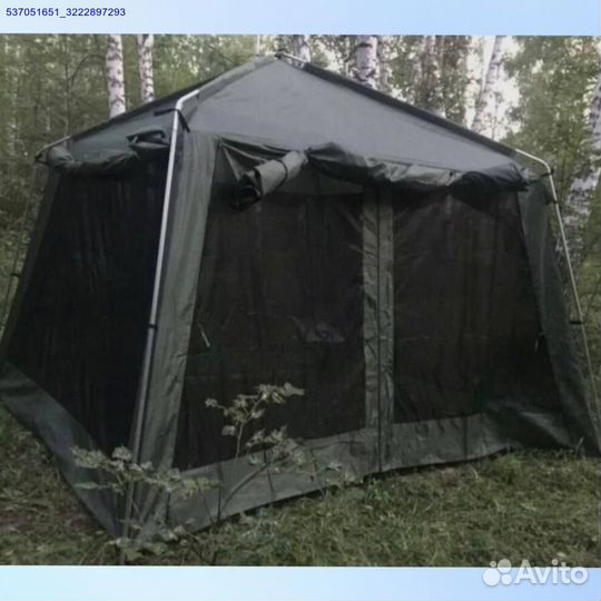 Летняя кухня, шатёр 1688 с козырьком (Арт.82152)