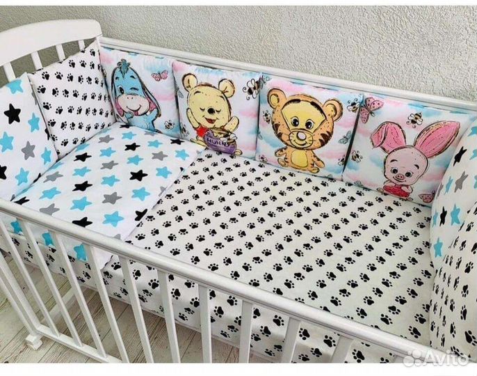 Бортики в круглую овальную прямоугольную кроватку