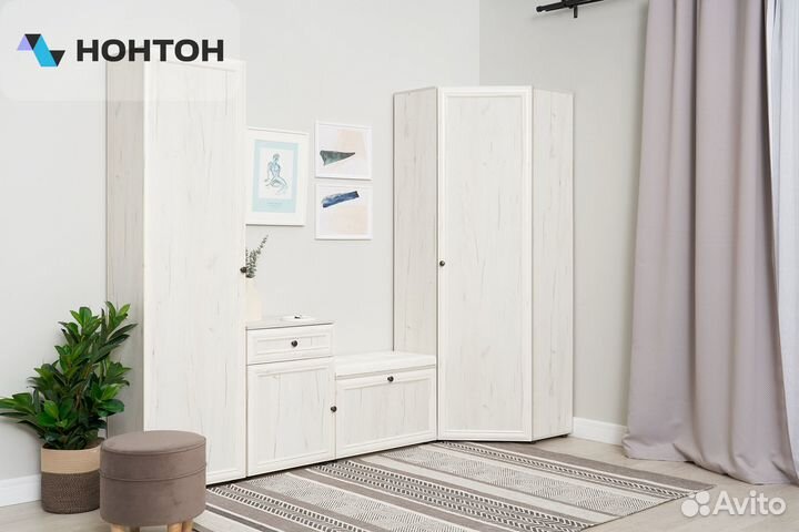 Угловой шкаф Оскар-7А дуб крафт белый