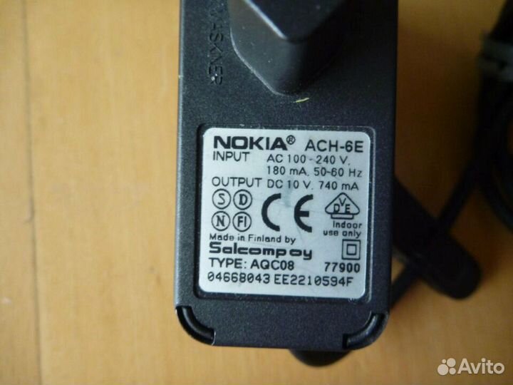 Сетевая зарядка Nokia ACH-6E для Nokia 8110 Новая