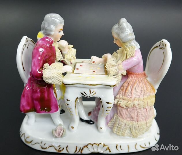 Статуэтка игра шашки дама кавалер фарфор Германия