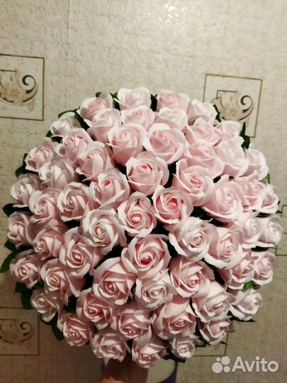 Букет роз из мыла