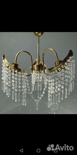 Люстра, бра из горного хрусталя СССР. Винтаж