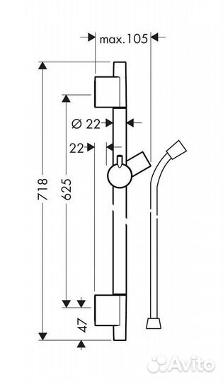 Душевая штанга Hansgrohe Unica S Puro 28632670