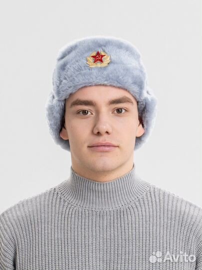 Шапка ушанка цветная СССР с кокардой