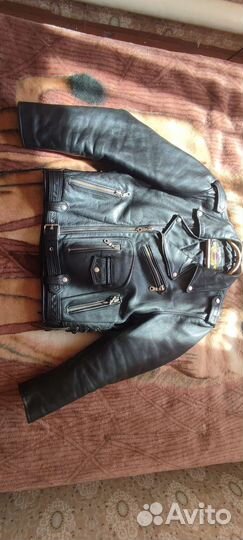 Кожаная куртка косуха мужская