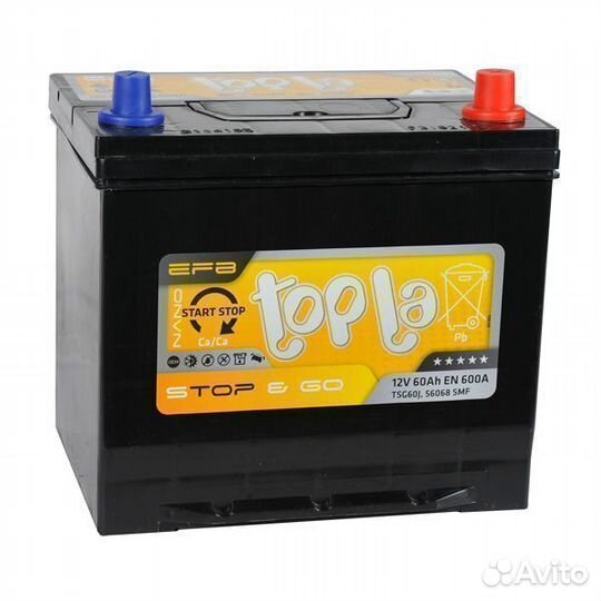 Аккумулятор Topla Asia EFB 60 Ач Start-Stop