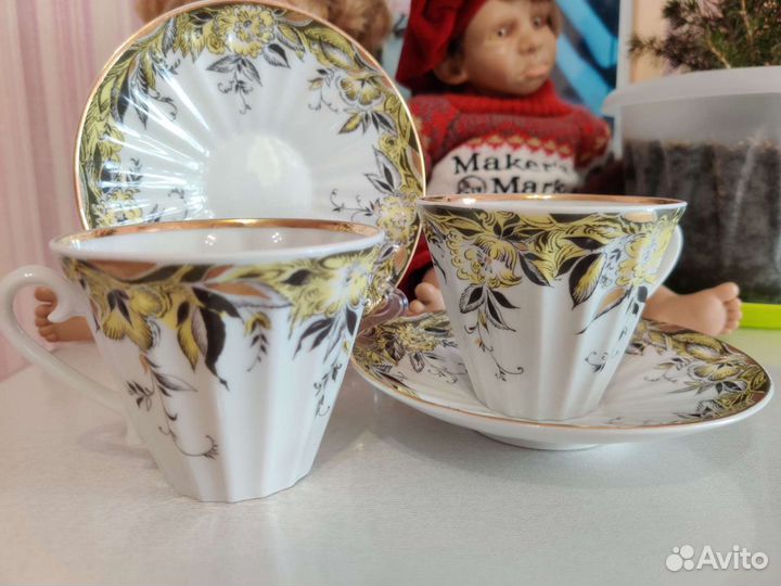 Чайно-кофейная пара легендарного фарфора лфз