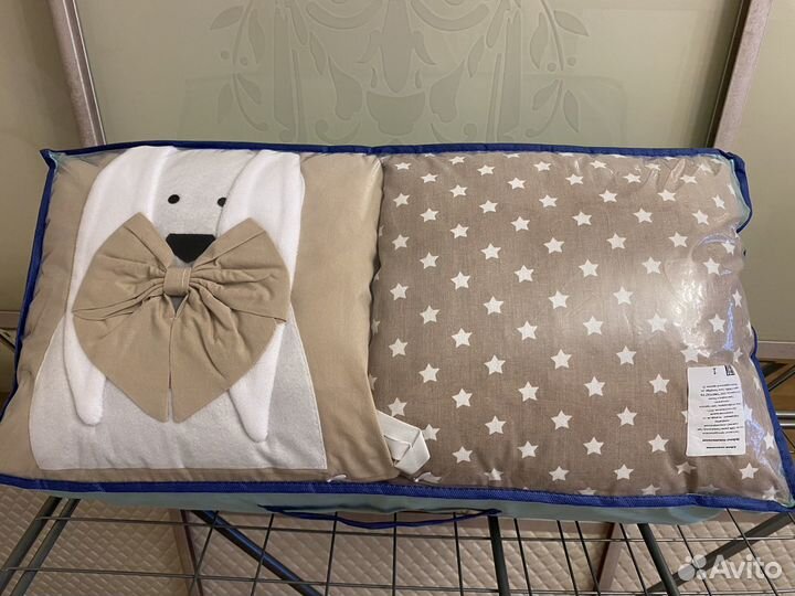 Бортики в детскую кроватку+одеяло+4 простыни новый
