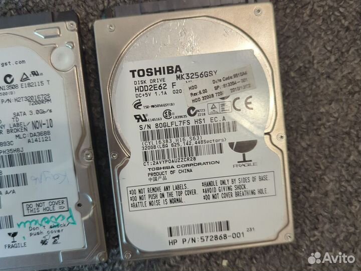 HDD 2.5 нерабочие 7шт