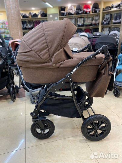 Коляска 2 в 1 Alis Berta коричневая