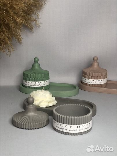 Ароматическая свеча, декор из гипса