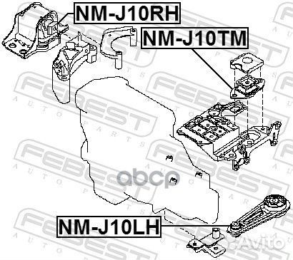 Подушка коробки скоростей NMJ10TM Febest