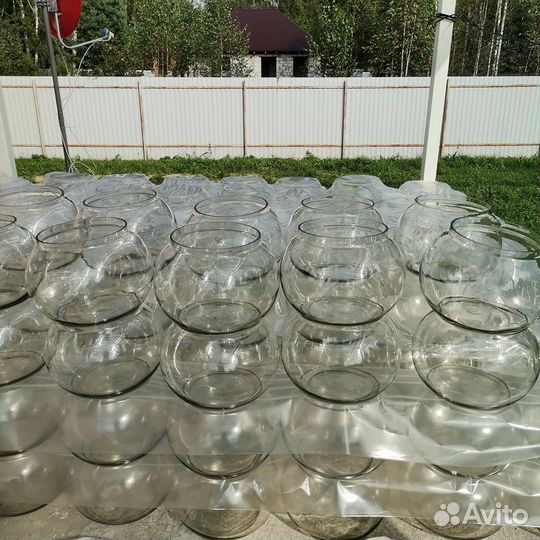 Аквариум 20 л круглый б/у