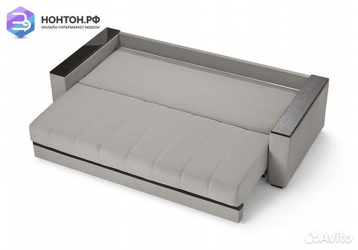 Диван еврокнижка Мадрид Lux светло-серый / коричне