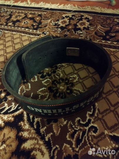 Кожанный атлетический пояс с карабином