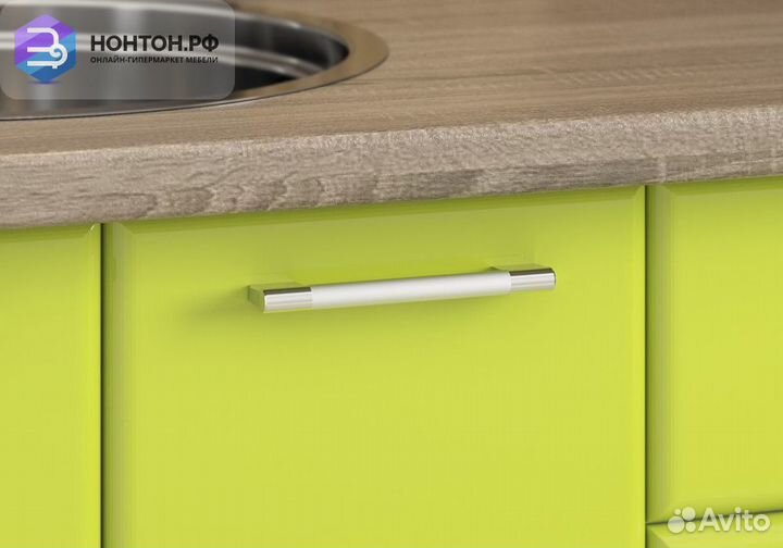 Кухня Яна 1.8 м белый / белая орхидея / лайм