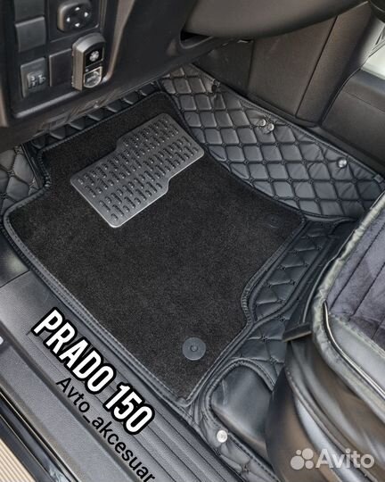 3D Коврики Toyota Land Cruiser Prado 150 - Черные