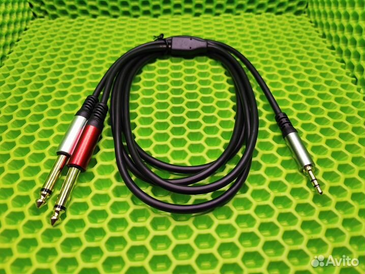 Аудио кабель 3,5 Stereo на 2x6,3 Jack 1,8m