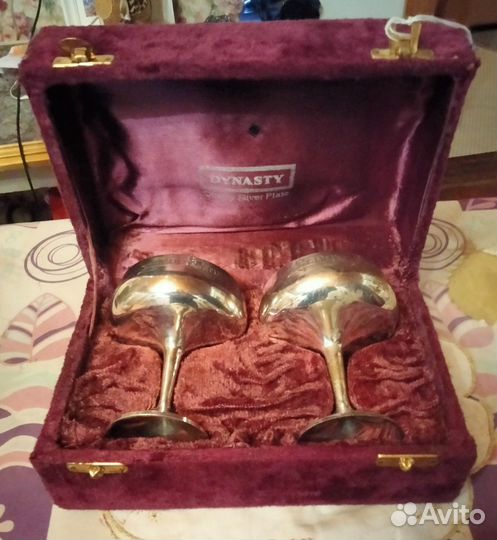 Бокалы для вина серебрение Англия