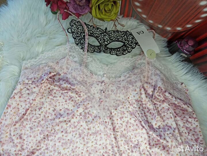 C&A Атласно кружевная маечка Размеры: XL-52