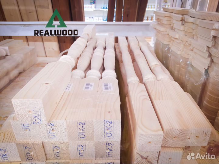 Балясина точёчная 40х40х900 хвоя сорт ав