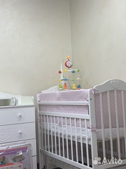 Кровать детская маятник с матрасом ортопедическим