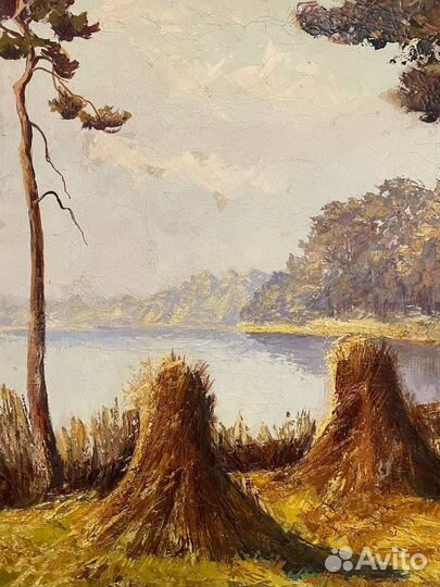 Антикварный пейзаж «Стога сена»