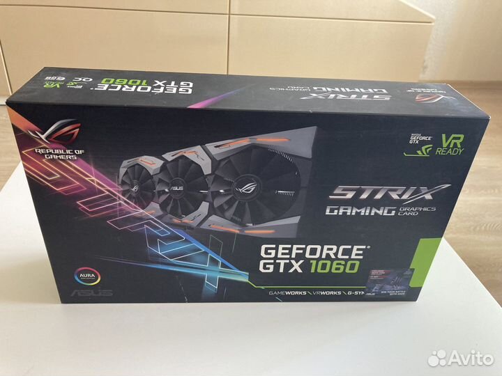 Видеокарта gtx 1060 6gb asus strix