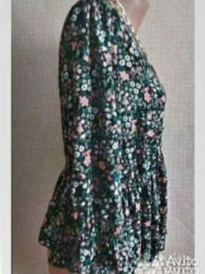 Блузка чёрная с цветочный принт papaya 48-50