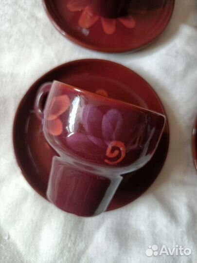 Глиняный кофейный набор