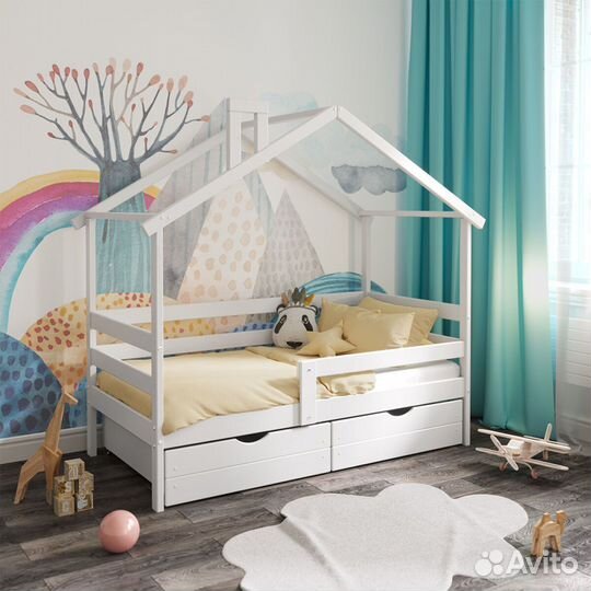 Кроватка MY place высокий борт детскаяТеремок из н