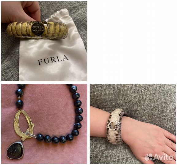 Браслеты (кожа рептилий), колье (камни, металл)