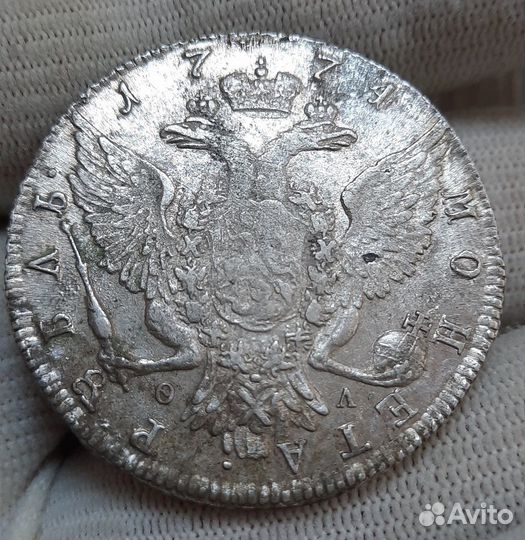 Рубль 1774 СПБ фл