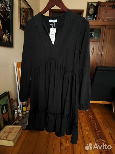 Черное платье вискоза