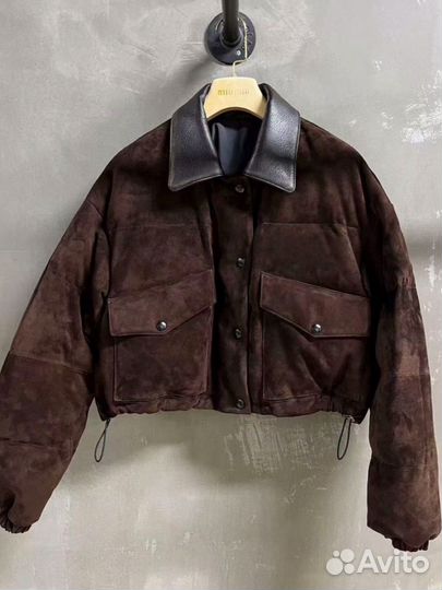 Куртка miu miu натуральная замша