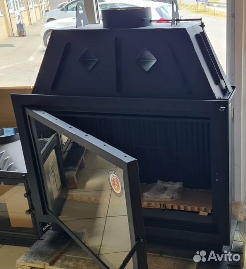 Каминная топка Альфа 1000B черный шамот Новинка