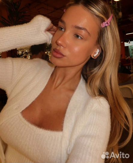 Пушистый кардиган и топ