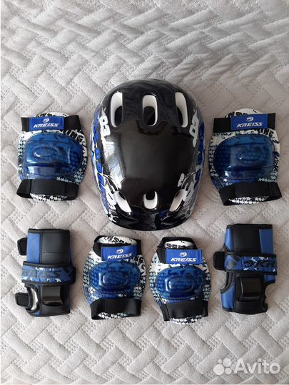 Роликовые коньки, размер 34-37 с защитой как новые