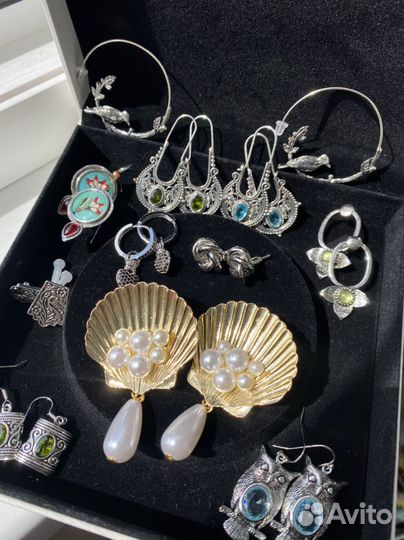 Винтажная бижутерия кольцо серьги украшения