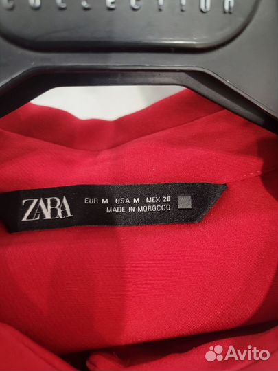 Zara красное платье с пуговицами