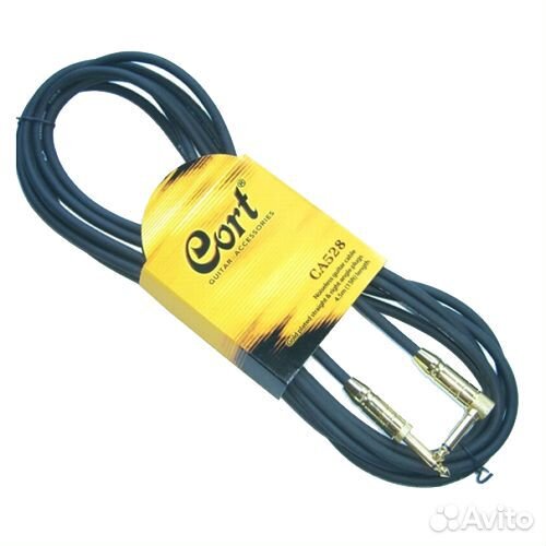 Гитарный кабель 4,5м, чёрный Cort CA-528 BK