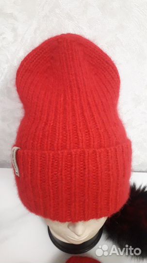 Шапка и варежки из пуха норки